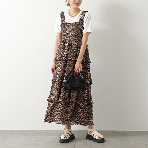 GANNI（ガニー） ワンピース Pleated Georgette Flounce Smock Midi