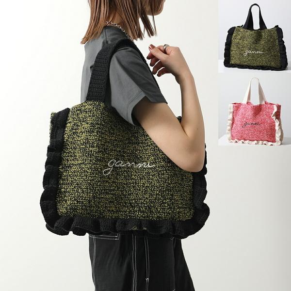 GANNI（ガニー） トートバッグ Cotton Crochet Frill Tote A5812 A5813