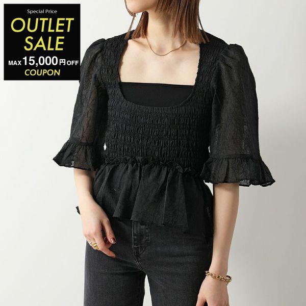 GANNI（ガニー） ブラウス Crinkled Georgette Smock Blouse F8611