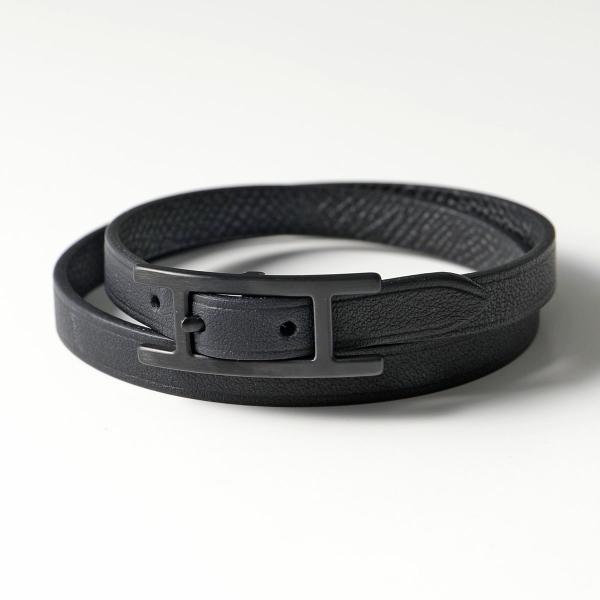 未使用級 HERMES ビーアピ ブレスレット 2連 ブラック Hバックル HERMES（エルメス） ブレスレット BEHAPI DOUBLE TOUR ビーアピ ドゥ