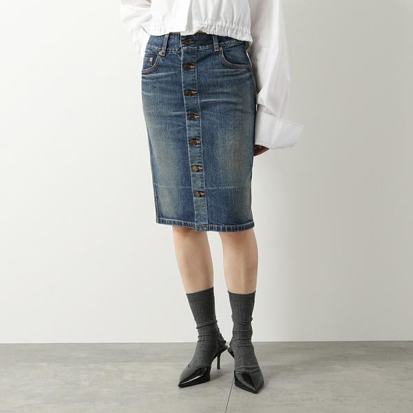 SAINT LAURENT サンローラン デニムスカート 663874 Y945Q レディース  