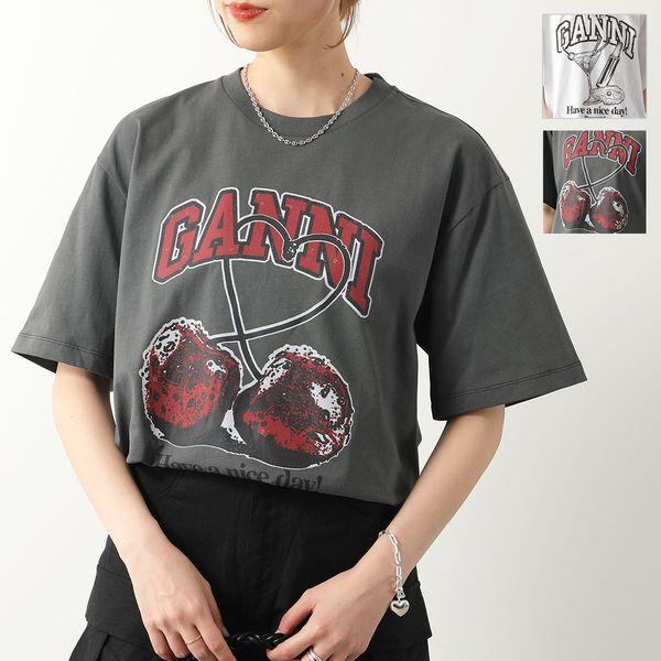 GANNI ガニー 半袖 Tシャツ Future Heavy Cocktail Cherry Drop GANNI ガニー 半袖 Tシャツ Future Heavy Cocktail Cherry Drop