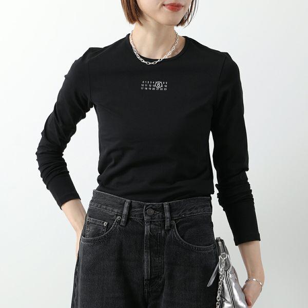 MM6 エムエムシックス 長袖Tシャツ ロンT カットソー S ブラック 黒 MM6メゾンマルジェラ 長袖 ロンT ブラック 新作 セール (MM6