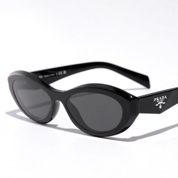 [ほぼ新品] prada ドライアングルロゴ サングラス 黒シルバー 新品未使用】PRADA トライアングルロゴ入り サングラス PR09ZS プラダ