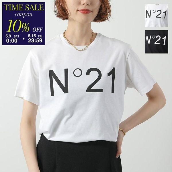 美品 ヌメロヴェントゥーノ No21 デコレーション コットン 半袖Tシャツ カットソー トップス 38 ホワイト/ブラック T2511- k073 s-musee_370702123