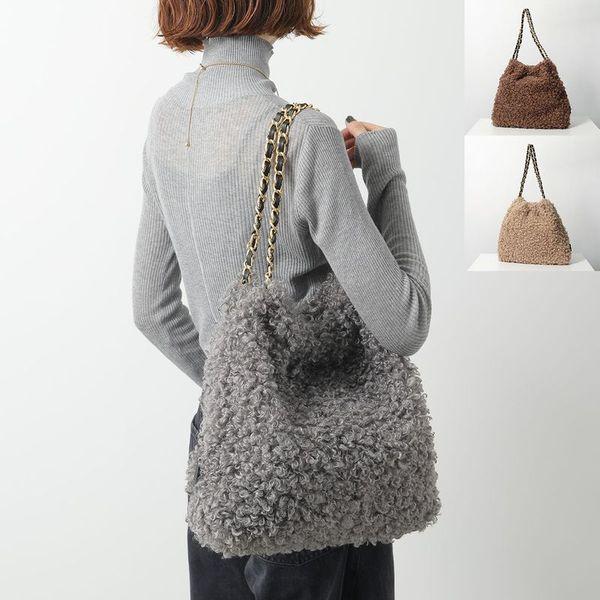 極美品♡ヴィオラドーロ　エコムートンチェーンショルダートート　エルモ　Lサイズ VIOLAd'ORO（ヴィオラドーロ） 最終入荷分 トートバッグ ファーバッグ