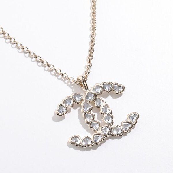 断*読様 CHANEL ダブルCロゴペンダント ラインストーン ネックレス