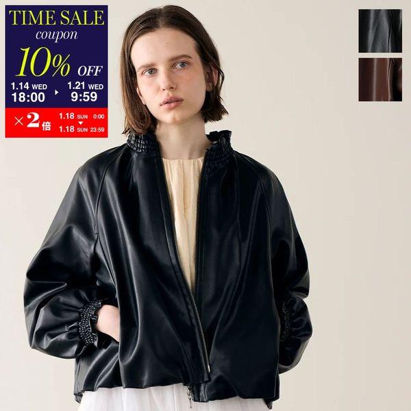 マリリンムーン　フリルブルゾン　MARILYN MOON Marilyn Moon（マリリンムーン） ブルゾン soft eco-leather blouson