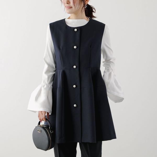 PICCIN PERLA ピッチン ベスト 901040 レディース パール ジレ フレア