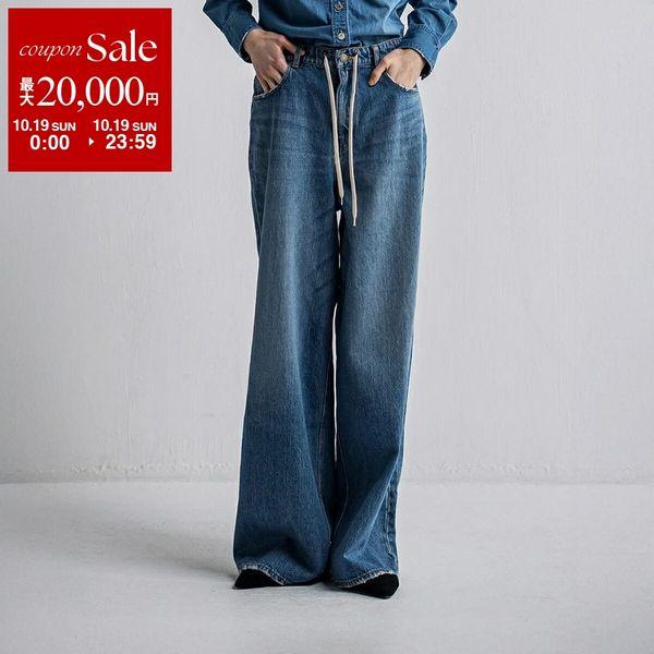 IHATOV イーハトーブ デニムパンツ Drawstring waist wide leg