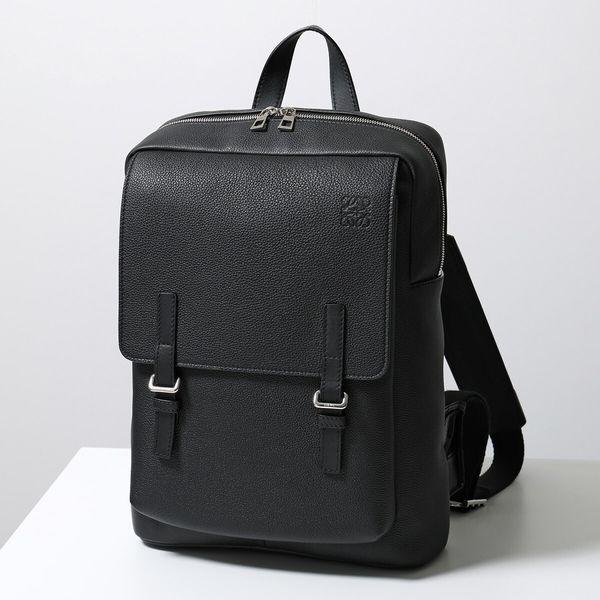 【極美品】ロエベ LOEWE リュック ミリタリー アナグラム　ブラック 黒 LOEWE ロエベ バックパック B553J18X04 メンズ レザー