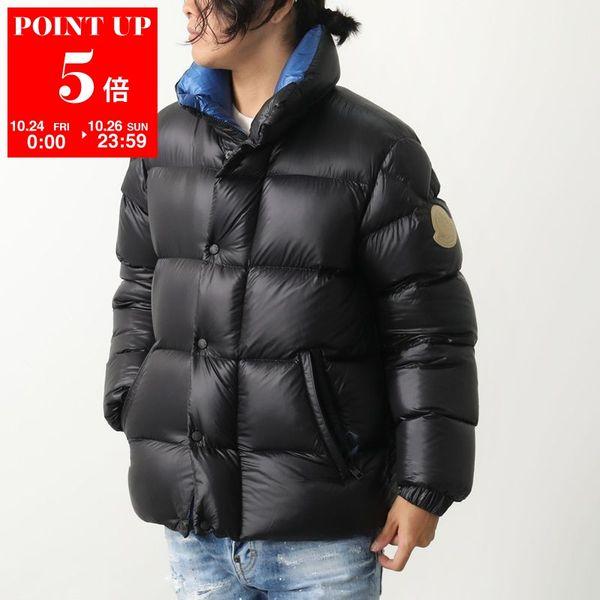 モンクレール ジャケット MONCLER - モンクレールレザーライダースジャケット1黒ダウン