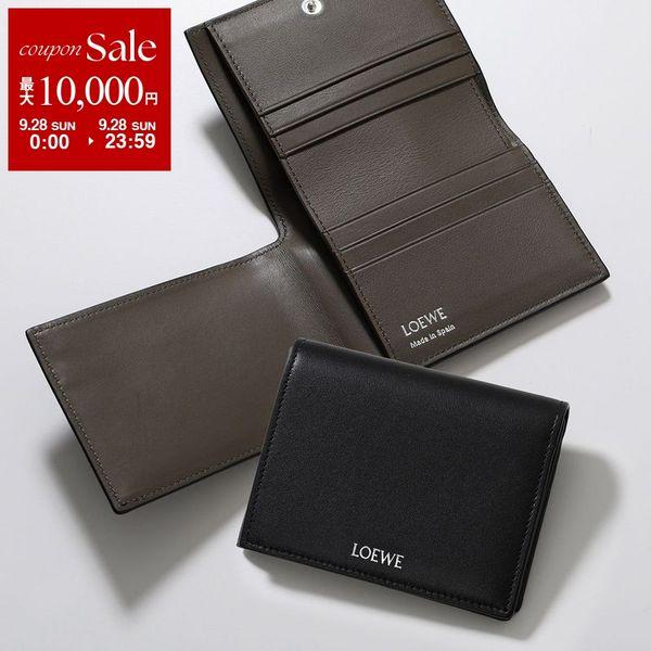 LOEWE 黒 レザー ミニ財布 LOEWE ロエベ ANAGRAM SMALL VERTICAL WALLET C821S33X01 三