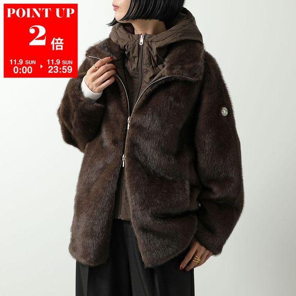 291295HOMME ミリタリー ラクーンファー ボア コーティングジャケット CAPEHORN CAPE HORN ケープホーン ファーブルゾン FLACO B2595