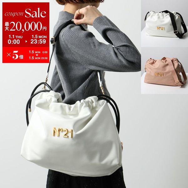 【美品】ヌメロヴェントゥーノ N˚21 Eva 巾着 ショルダーバッグ N°21（ヌメロヴェントゥーノ） 巾着バッグ Eva Eco Large エヴァ