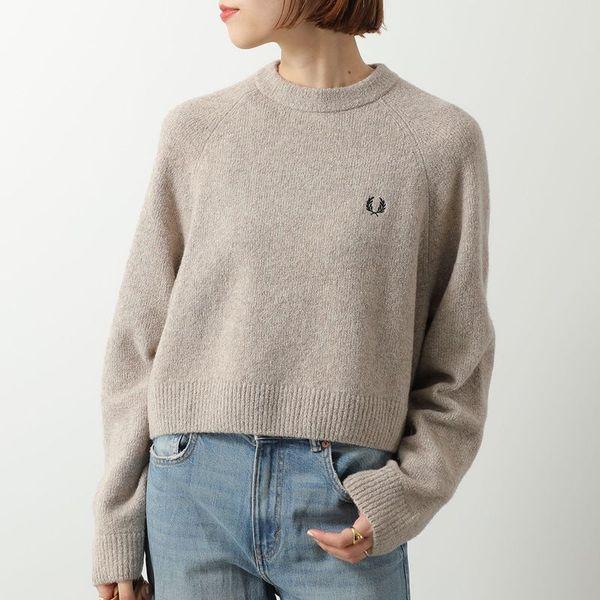 【本日限定値下げ】フレッドペリー レディース リブ ニット トップス 長袖 黒 FRED PERRY フレッドペリー ニット CROPPED TEXTURED JUMPER