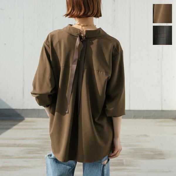 こぐま様　BLENHEIM ブレインヘイム シャツ バックリボン ハイネック HERENCIA（ヘレンチア） ブラウス Back Grosgrain Twill Blouse