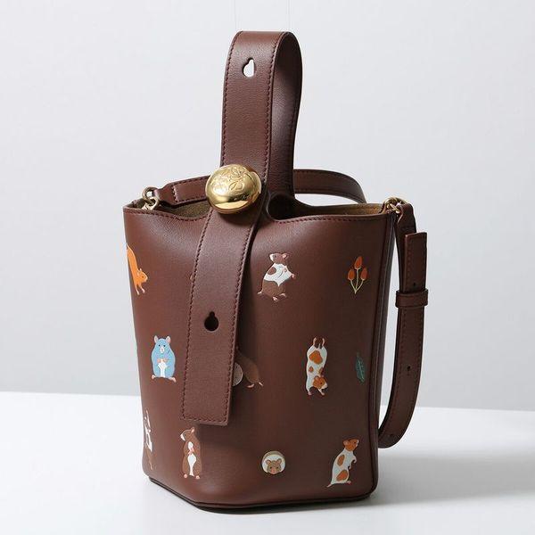 新品未使用⭐︎LOEWEペブルバケットミニショルダーハンドバッグ ✨新作バッグ✨LOEWE ペブルバケットミニバッグサンド色ソフトグレイン