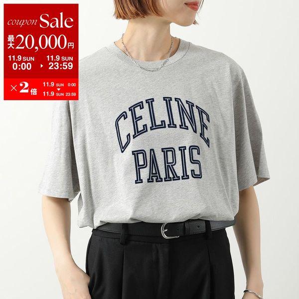 【極美品】CELINE セリーヌ Tシャツ 半袖 フロックロゴ グレイ CELINE セリーヌ Tシャツ RX0CD507Z.GBC6 レディース 半袖