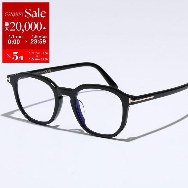TOM FORD トムフォード メガネ TF6010-K-B FT6010-K-B メンズ ウェリントン型 セルフレーム フルリム 黒縁 眼鏡 アジアンフィット ブルーライトカット アイウェア 001 レンズ幅 51 伊達眼鏡 ファッション...