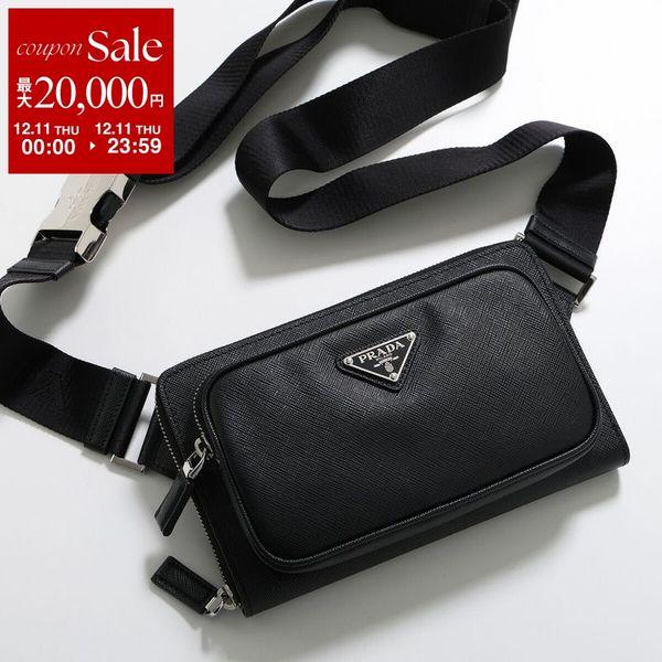 【美品/ギャランティ付属】PRADA ウエストバッグ　ナイロン×レザー　黒 PRADA プラダ ショルダーバッグ BANDOLIERA 2VH156 9Z2 メンズ