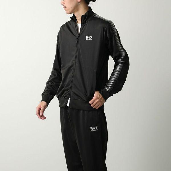 エンポリオアルマーニイーセブン ブラックジャージセット エンブレムロゴ EA7 EMPORIO ARMANI エアセッテ エンポリオアルマーニ セットアップ