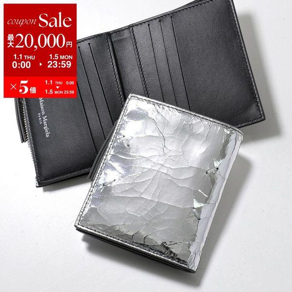 レア色　メゾンマルジェラ　シルバー 二つ折り財布 MM6 Maison Margiela（エムエム6 メゾン マルジェラ）】 二ツ折リ財布