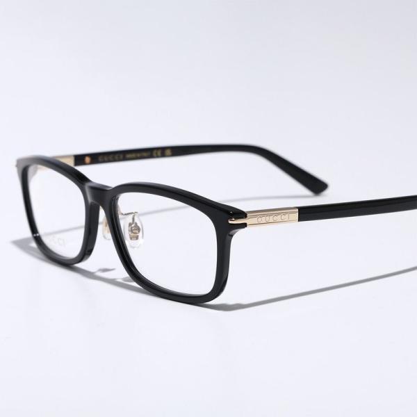 GUCCI グッチ メガネ GG1506OJ メンズ スクエア型 セルフレーム フルリム クリングスタイプ ロゴ アジアンフィット 黒縁 めがね 眼鏡 001/BLACK-TRANSPARENT レンズ幅 55/【dc_kikaku】