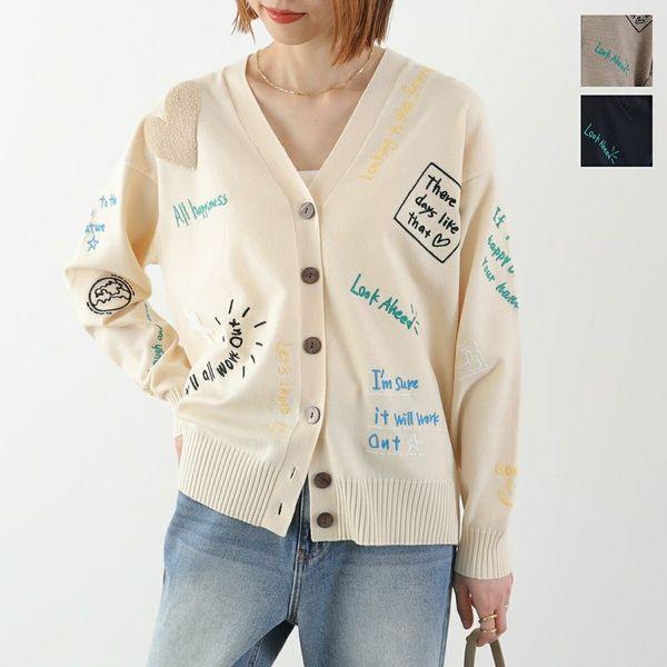 TORRAZZODONNA ハッピーエンブロイダリーカーディガン Torrazzo Donna（トラッゾドンナ） カーディガン ハッピーエンブロイ