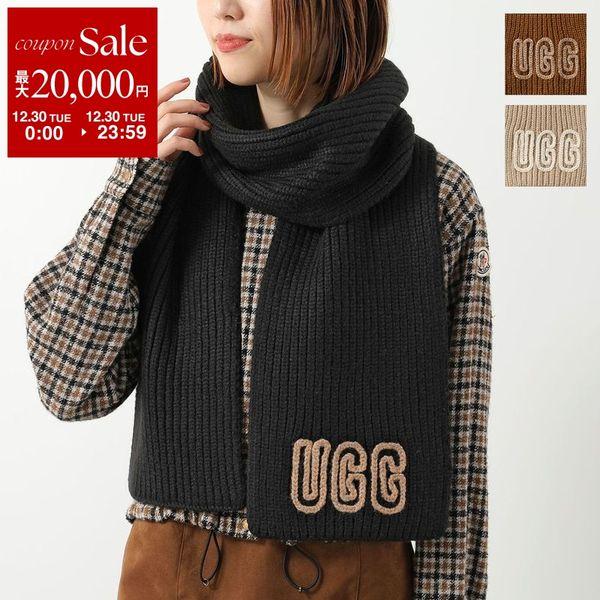 UGG アグ マフラー W CHUNKY CRAFTED RIB SCARF 102787 レディース リブ ロゴ ウーレブレンド ニット ストール カラー3色 チャンキー クラフテッド リブ スカーフ/【2025年秋冬新作】