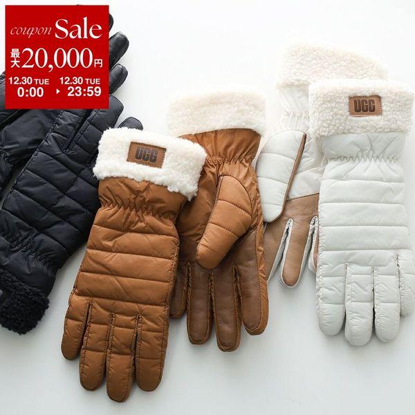 UGG アグ 手袋 fluff Cuff Glove フラッフ カフ グローブ 103283 レディース 耐水 ナイロン ボア ファー アームウェア カラー3色 /【2025年秋冬新作】