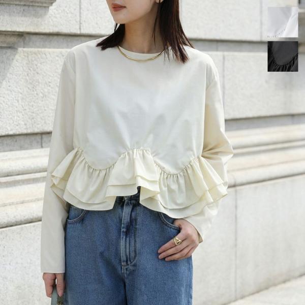 anana（アナナ） ブラウス a56-001 レディース フリル クルーネック