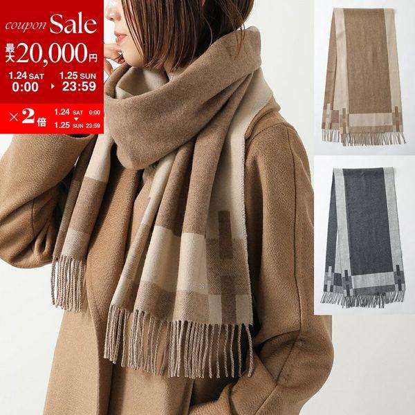 HERMES エルメス マフラー ブルー ブラウンHロゴ HERMES（エルメス） マフラー 170×40 Hパッサン H Passant scarf