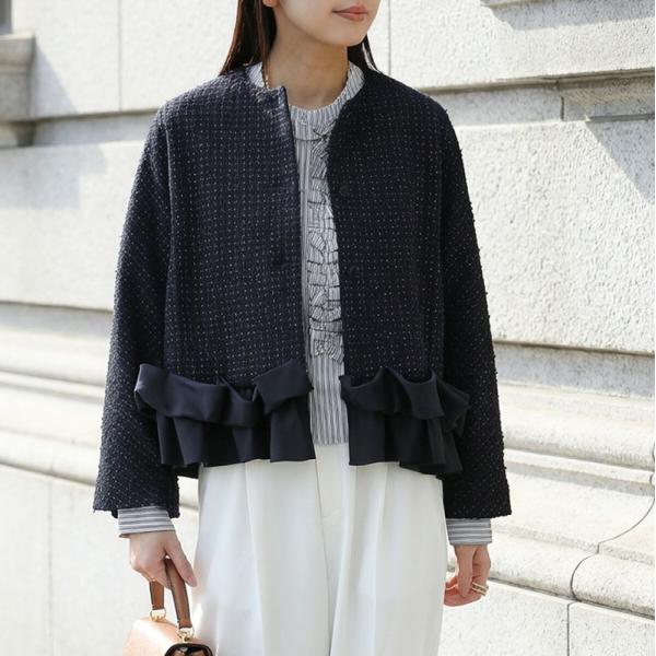 Sono（ソーノ） ツイードジャケット S256JV029 レディース フリル ラメ