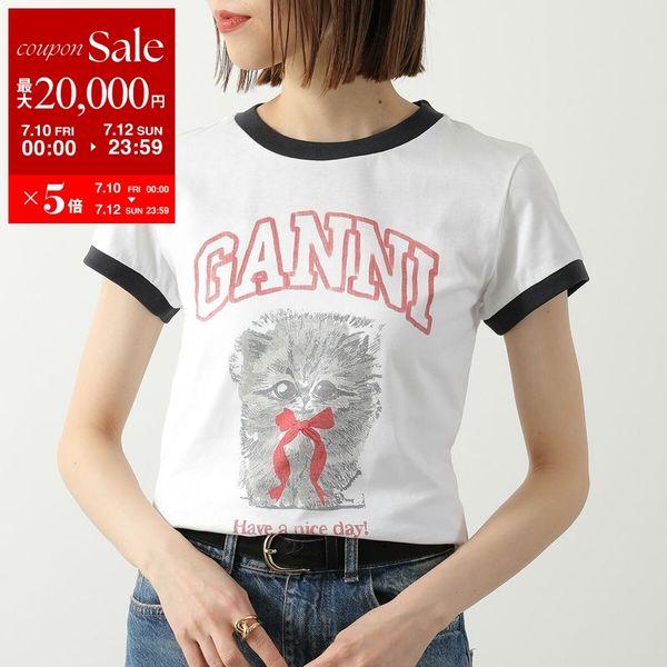 GANNI（ガニー） Tシャツ Basic Cotton Jersey Margot Kitty Print
