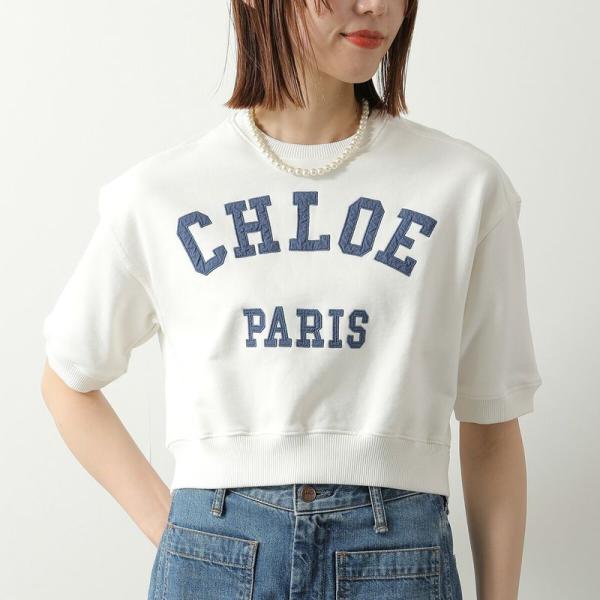 SEE BY CHLOE シーバイクロエ 半袖スウェット サイズ:S レース/リボン/裏起毛    ホワイト レディース / 240001156553 Chloe（クロエ） Chloe Kids キッズ トレーナー C20844 レディース
