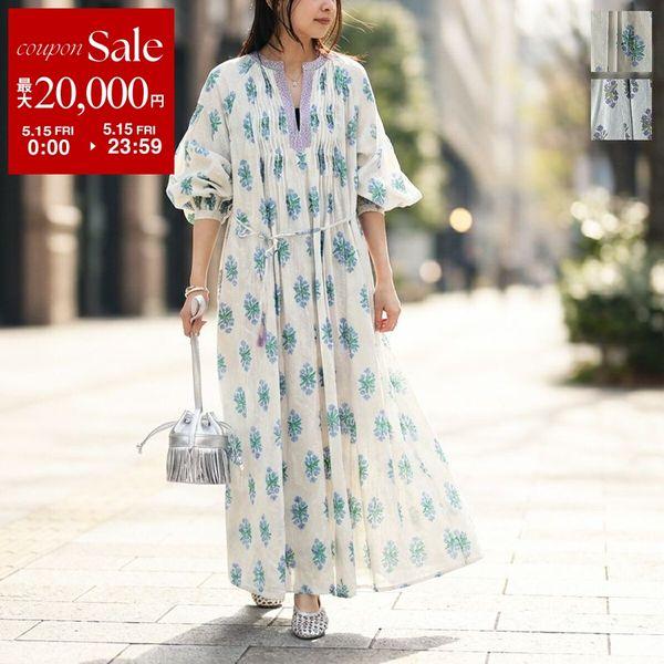 ヌキテパ　シャツドレス Cotton Dobby Check Shirring Dress | Pasand by ne Quittez pas