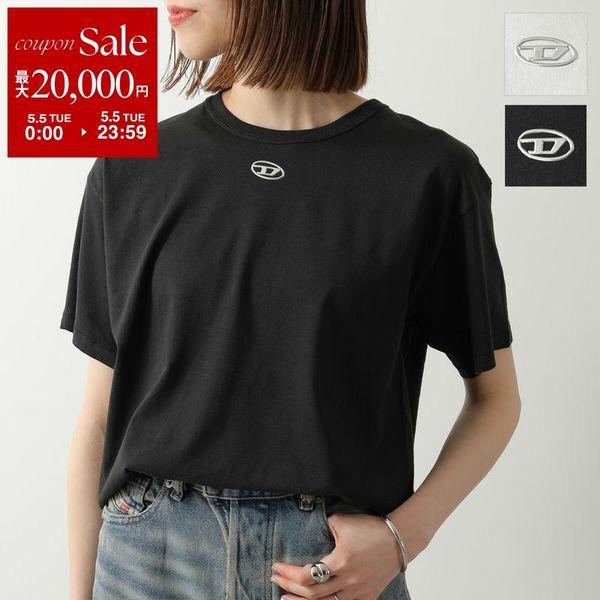 洗練されたデザイン　DIESEL 　T-ANKI-OD M A19908 Women's Slim ribbed tank top with metallic Oval D | White | Diesel
