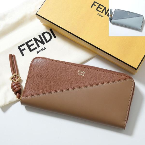 フェンディ FENDI 財布 レディース ブランド 二つ折り財布 エフイズ レザー カーキ ゴールド 8M0407 ラウンドファスナー フェンディ FENDI 財布 レディース ブランド 二つ折り財布 エフイズ