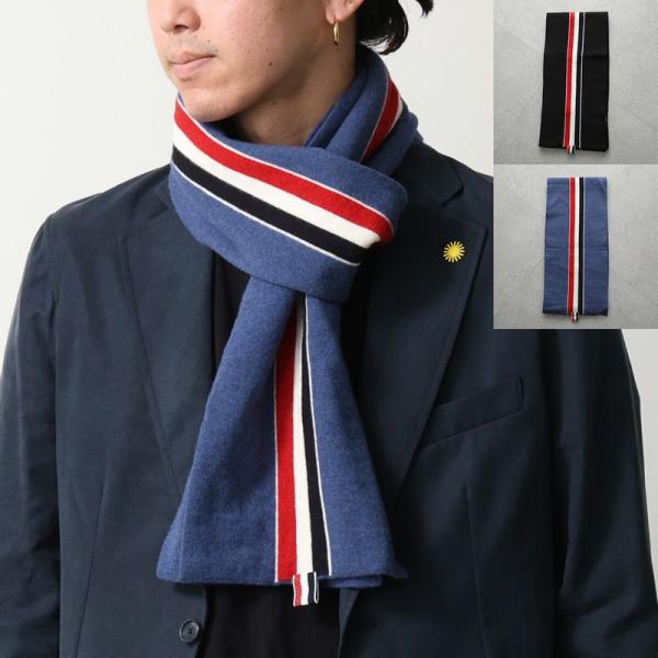 トムブラウン　Thom Browne ネイビー マフラー ポケット付き THOM BROWNE（トム ブラウン） マフラー MKS095A Y1018 メンズ
