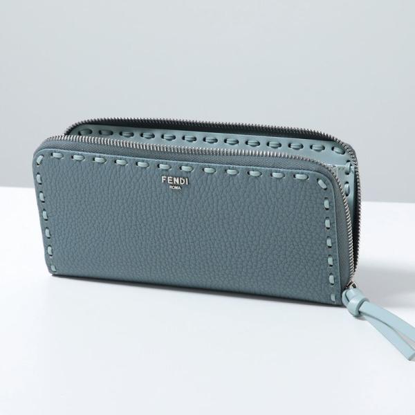 本物 フェンディ FENDI ピーカブー 二つ折り 折財布 コンパクトウォレット レザー ブルー 8M0359 Peekaboo 財布 ウォレット 中古・ FENDI（フェンディ） 財布 レディース メンズ ブランド ピーカブー 長
