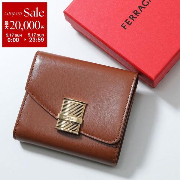 ポムポムさま　商談済み⚪Ferragamo　フェラガモ　財布　レザー　新品 FERRAGAMO（フェラガモ） 三つ折り財布 FIAMMA フィアンマ 22 0696