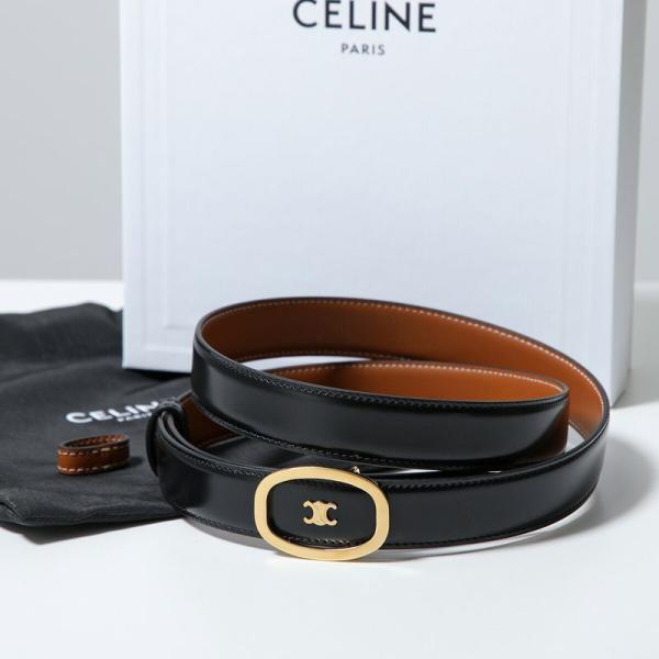 み*や様 美品 CELINE ブラックレザーベルト CELINE（セリーヌ） ベルト 45BMU3APC.38TA レディース レザー