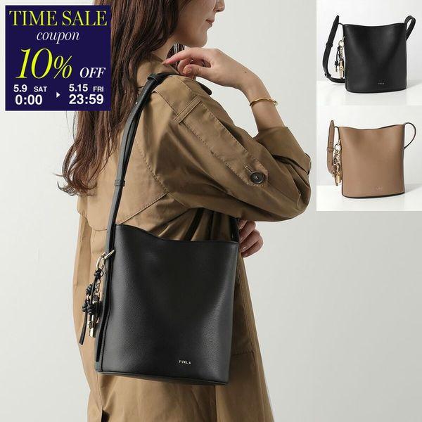 【美品】FURLA ショルダーバッグ 2WAY 斜めチャック レザー ブラック フルラ ショルダーバッグ 斜めがけバッグ トートバッグ 2way URBAN