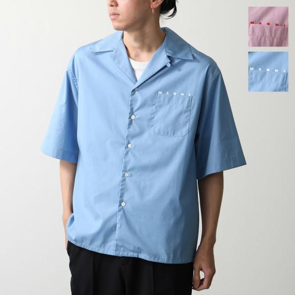 MARNI ネイビーオレンジ 半袖シャツ　ボーリングシャツ MARNI（マルニ） ボウリングシャツ CUMU0213PP USCT88 メンズ 半袖