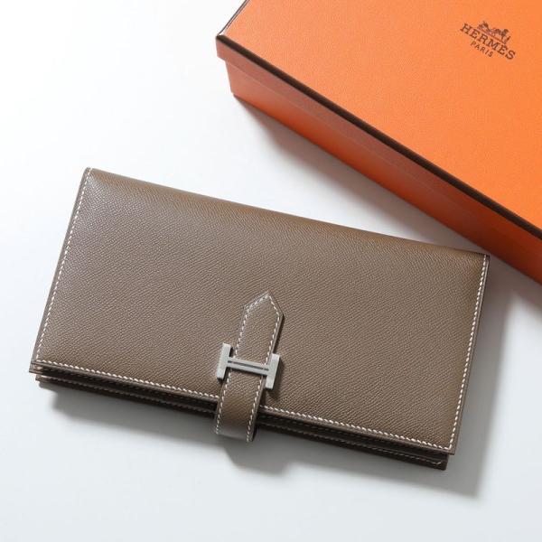 美品　SAAD ブロンズハートビッグフェザー82mm HERMES（エルメス） 二つ折り長財布 ベアン スフレ Bearn Souffle