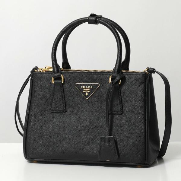 PRADA ブラック ハンドバッグ 中型 PRADA（プラダ） ハンドバッグ GALLERIA ガレリア スモール 1BA896 EOO