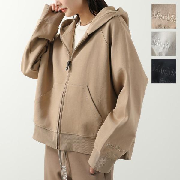 S MAX MARA エス マックスマーラ パーカー ALMA アルマ レディース ジップアップ ロゴ 刺繍 フーディ 長袖