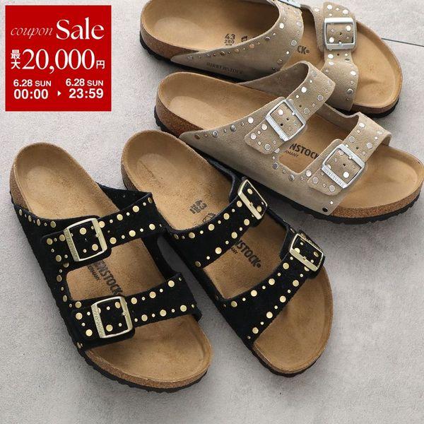 BIRKENSTOCK ビルケンシュトック サンダル Arizona Rivet Border アリゾナ リベット 1030348 1029390 レディース スウェード レザー ナロー幅 リベット装飾