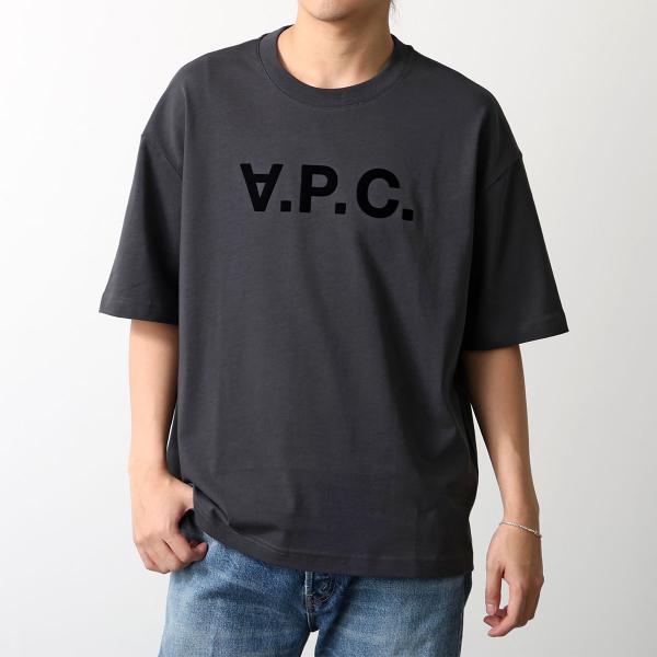 APC A.P.C. アーペーセー 半袖 Tシャツ MANCHES COURTES VPC COHLR M26385 メンズ カットソー コットン クルーネック ロゴT フロッキープリント LZA